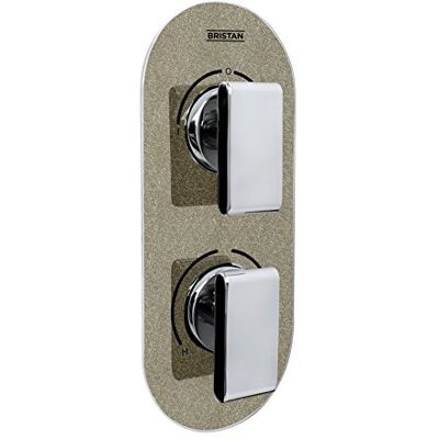 Bristan Shimmer Metallic Pivot 2 Válvula de doble control oculta y divisor, cromo/champán Bristan Shimmer Metallic Pivot 2 Válvula de doble control oculta y divisor, cromo/champán