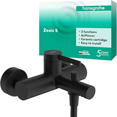 Hansgrohe Grifo de bañera de una manija - Montaje en pared - Negro mate Hansgrohe Grifo de bañera de una manija - Montaje en pared - Negro mate