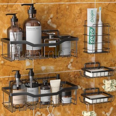 Estante de Baño Ousfot Conjunto de 5 - Sin taladro Estante de Baño Ousfot Conjunto de 5 - Sin taladro