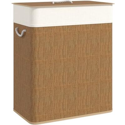 HOMCOM Cesto de Ropa Sucia con Tapa 100L de Bambú 52x32x63 cm Marrón HOMCOM Cesto de Ropa Sucia con Tapa 100L de Bambú 52x32x63 cm Marrón