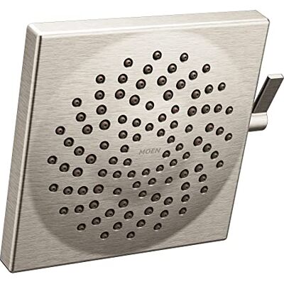 Moen Velocity Cabezal de ducha de lluvia con dos funciones de 8-1/2 pulgadas de diámetro, níquel cepillado Moen Velocity Cabezal de ducha de lluvia con dos funciones de 8-1/2 pulgadas de diámetro, níquel cepillado