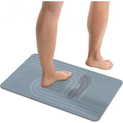 Wenko Alfombra diatomita de baño Mod Manhattan, alfombra de baño de secado rápido, antideslizante, gran capacidad de absorción de agua, alfombra de ducha absorbente, gris Wenko Alfombra diatomita de baño Mod Manhattan, alfombra de baño de secado rápido, antideslizante, gran capacidad de absorción de agua, alfombra de ducha absorbente, gris