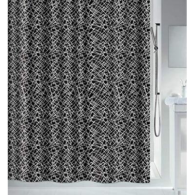 Cortina de ducha negra Spirella Lines 120x200cm - Cortina de ducha Cortina de ducha negra Spirella Lines 120x200cm - Cortina de ducha