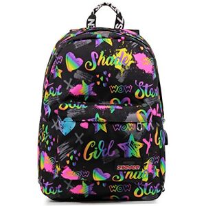 Seven Mochila ISCHOOLPACK IRIDESCENT EQUIPADO DE USB PLUG, Negro Mochila de Negocio, Trabajo, Diario, Viaje, Escolares, para hombres, mujeres y adolescentes con Puerto USB Mochila Viaje Seven Mochila ISCHOOLPACK IRIDESCENT EQUIPADO DE USB PLUG, Negro Mochila de Negocio, Trabajo, Diario, Viaje, Escolares, para hombres, mujeres y adolescentes con Puerto USB Mochila Viaje