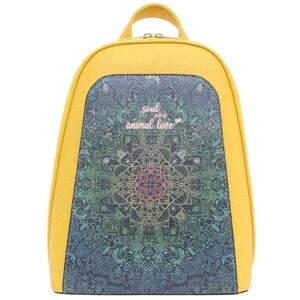 DOGO Femme Cuir Vegan Jaune Fait Main et Mode Sac à dos Soul Full of Animal Love Motif DOGO Femme Cuir Vegan Jaune Fait Main et Mode Sac à dos Soul Full of Animal Love Motif