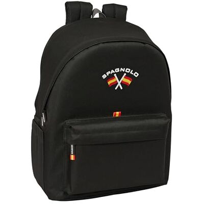 Safta SPAGNOLO NEGRO Mochila para Portátil 15.6" y USB, Ideal para Jóvenes de Diferentes Edades, Tejido Reciclado, Cómoda y Versátil, Calidad y Resistencia, 31x18x44 cm Safta SPAGNOLO NEGRO Mochila para Portátil 15.6" y USB, Ideal para Jóvenes de Diferentes Edades, Tejido Reciclado, Cómoda y Versátil, Calidad y Resistencia, 31x18x44 cm