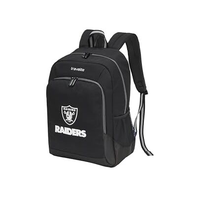 travelite NFL Mochila College Las Vegas Raiders, mochila escolar de nailon resistente con compartimento para portátil de 15,6 pulgadas, sistema de fijación al trolley y espalda acolchada travelite NFL Mochila College Las Vegas Raiders, mochila escolar de nailon resistente con compartimento para portátil de 15,6 pulgadas, sistema de fijación al trolley y espalda acolchada