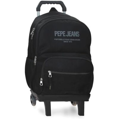 Pepe Jeans Edward Mochila Escolar con Carro Portátil 15,6 Pulgadas Negro 33x46x15 cm Poliéster 22,77L by Joumma Bags Pepe Jeans Edward Mochila Escolar con Carro Portátil 15,6 Pulgadas Negro 33x46x15 cm Poliéster 22,77L by Joumma Bags