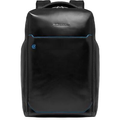 Piquadro Mochila Blue Square Para PC 15,6" en Piel Hombre Negro Tirantes acolchados, Amplio, Compartimentos organizados, Oficina, Business, Viajes de trabajo y Uso Diario Piquadro Mochila Blue Square Para PC 15,6" en Piel Hombre Negro Tirantes acolchados, Amplio, Compartimentos organizados, Oficina, Business, Viajes de trabajo y Uso Diario