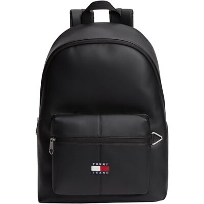 Tommy Jeans TJM Ess Daily Pu Mochila AM0AM14290 para hombre, color negro (negro), talla única Tommy Jeans TJM Ess Daily Pu Mochila AM0AM14290 para hombre, color negro (negro), talla única