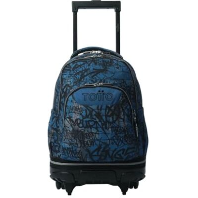 TOTTO Mochila Escolar con Ruedas Desmontables, Modelo Tiza, Capacidad 26 L, Mochila PC 15.4", Bolsillo Botella, Manija Telescópica, Espaldar Ergonómico y Correas en S, Estampado Urban Graph TOTTO Mochila Escolar con Ruedas Desmontables, Modelo Tiza, Capacidad 26 L, Mochila PC 15.4", Bolsillo Botella, Manija Telescópica, Espaldar Ergonómico y Correas en S, Estampado Urban Graph