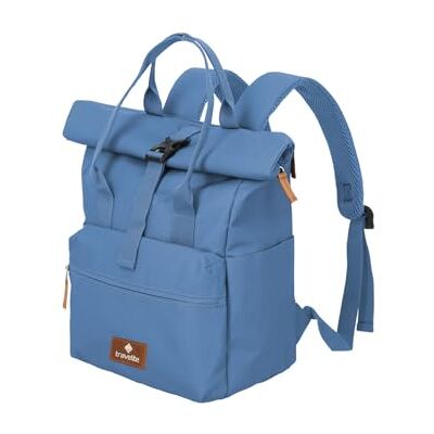 travelite Mochila de equipaje de mano, mochila para ordenador portátil de 14 pulgadas, Basic Short Handle Rollup, mochila de viaje, función Rolltop, Denim travelite Mochila de equipaje de mano, mochila para ordenador portátil de 14 pulgadas, Basic Short Handle Rollup, mochila de viaje, función Rolltop, Denim