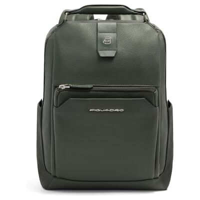 Piquadro Mochila de Viaje Porta PC 14" de Piel Hombre Verde Protección antifraude RFID, Protección antigolpes, Alojamiento para tracker, Alojamiento gafas, Tirantes ergonómicos Piquadro Mochila de Viaje Porta PC 14" de Piel Hombre Verde Protección antifraude RFID, Protección antigolpes, Alojamiento para tracker, Alojamiento gafas, Tirantes ergonómicos