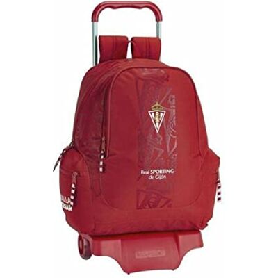 Safta Mochila Escolar de Real Sporting de Gijón Oficial con Carro 905 Safta Mochila Escolar de Real Sporting de Gijón Oficial con Carro 905