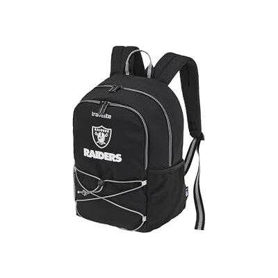 travelite NFL Mochila Las Vegas Raiders, mochila deportiva de nailon resistente con compartimento acolchado para portátil de 13 pulgadas, sistema de fijación al trolley y espalda acolchada travelite NFL Mochila Las Vegas Raiders, mochila deportiva de nailon resistente con compartimento acolchado para portátil de 13 pulgadas, sistema de fijación al trolley y espalda acolchada