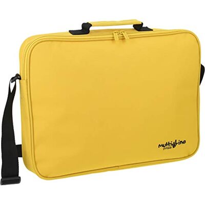 Grafoplas Bandolera Escolar Colección Multiline, 38x28x6cm, Mochila con Bolsillo Interior para Tarjeta Personalizada, Cremallera Doble y Correa Ajustable, Asa de Transporte, Color Amarillo Grafoplas Bandolera Escolar Colección Multiline, 38x28x6cm, Mochila con Bolsillo Interior para Tarjeta Personalizada, Cremallera Doble y Correa Ajustable, Asa de Transporte, Color Amarillo