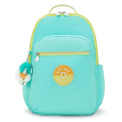Kipling Seoul Mochila para laptop de 15 pulgadas para mujer, duradera, espaciosa con correas acolchadas para los hombros, funda protectora integrada, Poppy Aqua C, 12.75''L x 17.25''H x 8''D, Seoul Kipling Seoul Mochila para laptop de 15 pulgadas para mujer, duradera, espaciosa con correas acolchadas para los hombros, funda protectora integrada, Poppy Aqua C, 12.75''L x 17.25''H x 8''D, Seoul