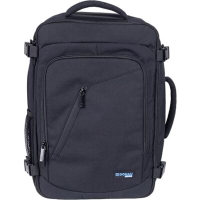 DONAU TRAVEL Mochila para portátil Business Warsaw/Para portátiles de hasta 15,6 pulgadas / 23 l/Negra/Impermeable/Cable con puerto USB/Mochila de viaje ideal para viajes, ciclismo/Unisex DONAU TRAVEL Mochila para portátil Business Warsaw/Para portátiles de hasta 15,6 pulgadas / 23 l/Negra/Impermeable/Cable con puerto USB/Mochila de viaje ideal para viajes, ciclismo/Unisex