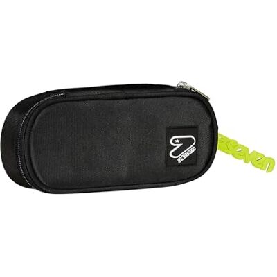 Seven Portalápices Escolar Round Plus Tech. Negro, con Bolsillo y elásticos, Accesorios Mochila, Negro, Talla única, Moderno Seven Portalápices Escolar Round Plus Tech. Negro, con Bolsillo y elásticos, Accesorios Mochila, Negro, Talla única, Moderno