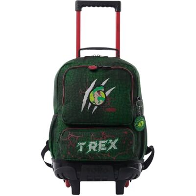 TOTTO Mochila Escolar con Ruedas, Modelo Rex Dino M, Mochila Mediana, Capacidad 14 L, 2 Compartimentos, 2 Bolsillos Botella, Bolsillo PC 14", Protección en la Base, Correas Ajustables, Color Verde TOTTO Mochila Escolar con Ruedas, Modelo Rex Dino M, Mochila Mediana, Capacidad 14 L, 2 Compartimentos, 2 Bolsillos Botella, Bolsillo PC 14", Protección en la Base, Correas Ajustables, Color Verde