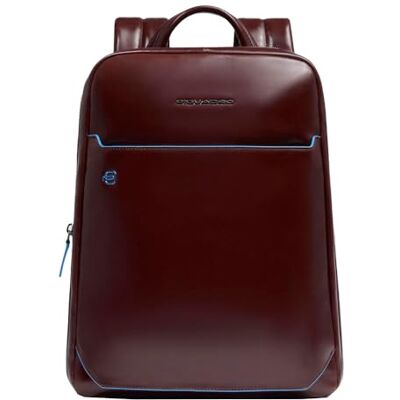 Piquadro Mochila Para PC 14" Blue Square en Piel Unisex Caoba Enganche para trolley, Tirantes acolchados, Compartimentos organizados, Elegante y Profesional, Oficina, Uso diario Piquadro Mochila Para PC 14" Blue Square en Piel Unisex Caoba Enganche para trolley, Tirantes acolchados, Compartimentos organizados, Elegante y Profesional, Oficina, Uso diario