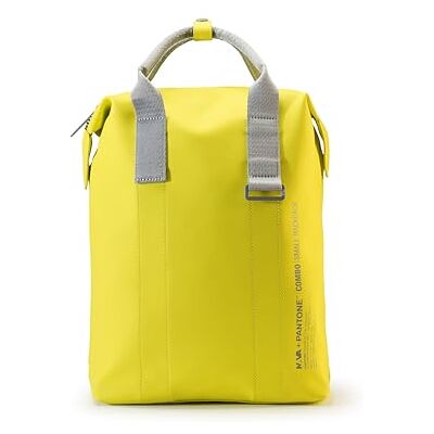 NAVA Mochila de mujer y hombre amarilla resistente ligera de PU, mochila escuela, universidad, trabajo, viaje, uso diario, estilo urbano con interior personalizable, correas ajustables, transporte NAVA Mochila de mujer y hombre amarilla resistente ligera de PU, mochila escuela, universidad, trabajo, viaje, uso diario, estilo urbano con interior personalizable, correas ajustables, transporte