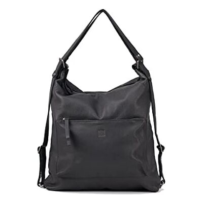 BIBA Bolso de Mujer de Cuero Genuino, Mochila Leather Orleans OR1LO, Asa Larga, Cierre con Cremallera, Piel Bovina Legítima, Color Negro BIBA Bolso de Mujer de Cuero Genuino, Mochila Leather Orleans OR1LO, Asa Larga, Cierre con Cremallera, Piel Bovina Legítima, Color Negro