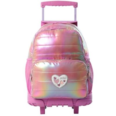 TOTTO Mochila Escolar con Ruedas, Modelo Glowy L, Capacidad 25 L, Bolsillo para PC 14", Bolsillo Botella, Organizador Interno, Protección en la Base, Correas Ajustables, Color Rosa TOTTO Mochila Escolar con Ruedas, Modelo Glowy L, Capacidad 25 L, Bolsillo para PC 14", Bolsillo Botella, Organizador Interno, Protección en la Base, Correas Ajustables, Color Rosa