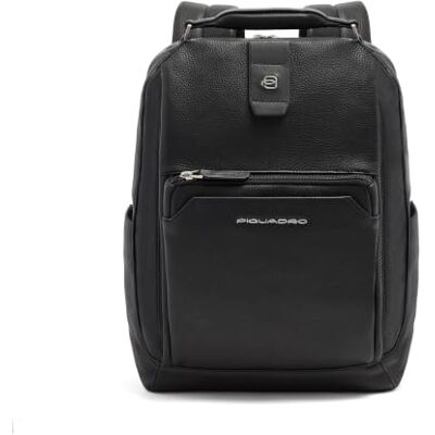 Piquadro Mochila de Viaje Porta PC 14" de Piel Hombre Negro Protección antifraude RFID, Protección antigolpes, Alojamiento para tracker, Alojamiento gafas, Tirantes ergonómicos Piquadro Mochila de Viaje Porta PC 14" de Piel Hombre Negro Protección antifraude RFID, Protección antigolpes, Alojamiento para tracker, Alojamiento gafas, Tirantes ergonómicos