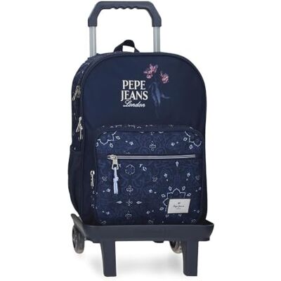 Pepe Jeans Lenay Mochila Escolar con Carro Marino 30x40x13 cm Poliéster 15,6L by Joumma Bags Pepe Jeans Lenay Mochila Escolar con Carro Marino 30x40x13 cm Poliéster 15,6L by Joumma Bags