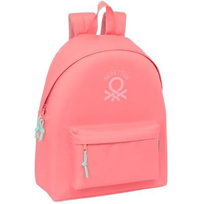 Safta BENETTON BASICS CORAL Day Pack Infantil, Mochila Infantil, Calidad y Máxima Resistencia, Cómoda y Versátil, 33x15x42 cm Safta BENETTON BASICS CORAL Day Pack Infantil, Mochila Infantil, Calidad y Máxima Resistencia, Cómoda y Versátil, 33x15x42 cm