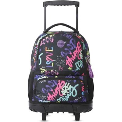 TOTTO Mochila Escolar con Ruedas, Modelo SKL L, Capacidad 25 L, Mochila Grande, Bolsillo Botella, Bomper Protector, Asa de Mano, Manija Telescópica, Resistente y Cómoda, Estampado Letry TOTTO Mochila Escolar con Ruedas, Modelo SKL L, Capacidad 25 L, Mochila Grande, Bolsillo Botella, Bomper Protector, Asa de Mano, Manija Telescópica, Resistente y Cómoda, Estampado Letry