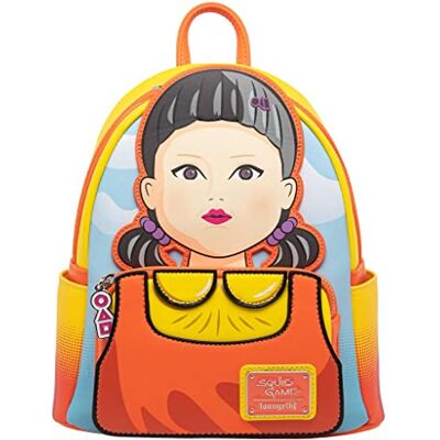 Loungefly Netflix Mini mochila de cosplay con luz del juego del calamar, multicolor, talla única Loungefly Netflix Mini mochila de cosplay con luz del juego del calamar, multicolor, talla única