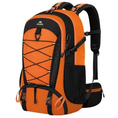 MATEIN Mochila Senderismo 40 Litros, Mochila Trekking para Hombre y Mujer con Compartimento para Zapatos, con Funda Impermeable, Mochilas Montaña Ligera para Senderismo, Trekking, Outdoor, Naranja MATEIN Mochila Senderismo 40 Litros, Mochila Trekking para Hombre y Mujer con Compartimento para Zapatos, con Funda Impermeable, Mochilas Montaña Ligera para Senderismo, Trekking, Outdoor, Naranja