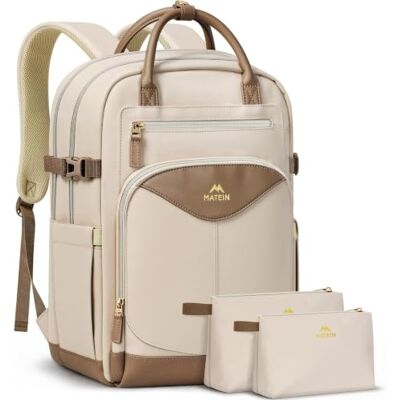 MATEIN HER Mochila Portatil Mujer, Mochila Trabajo Mujer Set de 3 Piezas Mochila Portatil Mujer para 15.6 Pulgadas, Con 2 Neceseres, Mochila Impermeable Mujer para Trabajo, Viaje, Caqui Claro MATEIN HER Mochila Portatil Mujer, Mochila Trabajo Mujer Set de 3 Piezas Mochila Portatil Mujer para 15.6 Pulgadas, Con 2 Neceseres, Mochila Impermeable Mujer para Trabajo, Viaje, Caqui Claro