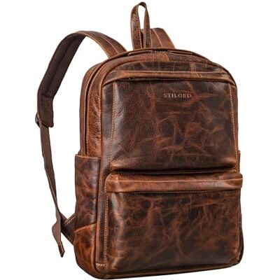 STILORD '' Mochila Cuero Grande para Hombre y Mujer Mochila Portátil de 15-16 Pulgadas Backpack Vintage Mochila de Oficina Universidad y Negocios Cuero Auténtico, Color:luino marrón STILORD '' Mochila Cuero Grande para Hombre y Mujer Mochila Portátil de 15-16 Pulgadas Backpack Vintage Mochila de Oficina Universidad y Negocios Cuero Auténtico, Color:luino marrón