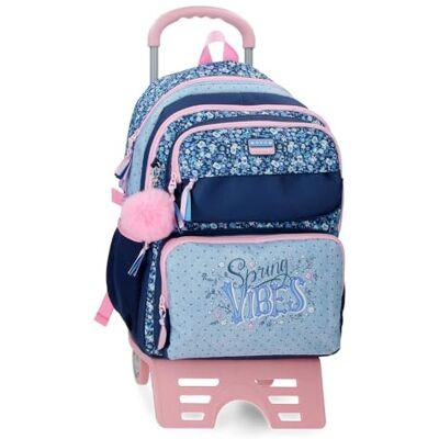 MOVOM Spring Vibes Mochila Escolar Doble Compartimento con Carro Marino 32x45x19 cm Poliéster 27,36L MOVOM Spring Vibes Mochila Escolar Doble Compartimento con Carro Marino 32x45x19 cm Poliéster 27,36L