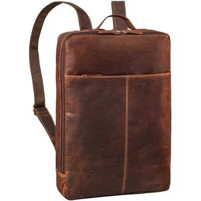STILORD XL Mochila Cuero para Portátil 15-19 Pulgadas Backpack para Trabajo y Estudio Hombres y Mujeres Mochilas con Múltiples Compartimentos Piel Auténtica Color:Cognac marrón Oscuro STILORD XL Mochila Cuero para Portátil 15-19 Pulgadas Backpack para Trabajo y Estudio Hombres y Mujeres Mochilas con Múltiples Compartimentos Piel Auténtica Color:Cognac marrón Oscuro