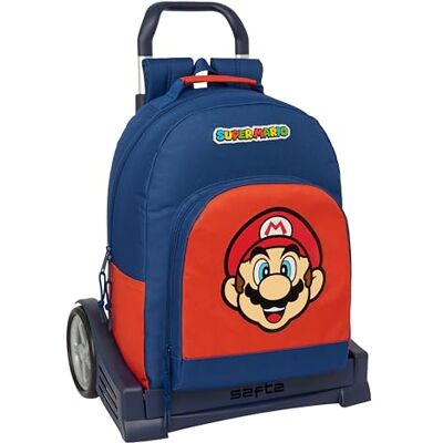 Safta SUPER MARIO MAMMA MIA Mochila Escolar, Espalda Ergonómica, con Carro Evolution, Ideal para Niños de Diferentes Edades, Cómoda y Versátil, Calidad y Resistencia, 32x15x42 cm Safta SUPER MARIO MAMMA MIA Mochila Escolar, Espalda Ergonómica, con Carro Evolution, Ideal para Niños de Diferentes Edades, Cómoda y Versátil, Calidad y Resistencia, 32x15x42 cm