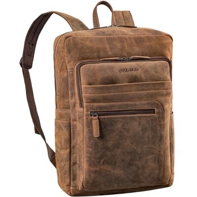 STILORD Mochila Grande Cuero Auténtico Hombre y Mujer Mochila Portátil 15-16 Pulgadas Backpack Trabajo Oficina Daypack Elegante Mochila Piel Auténtica Color:Bergamo marrón STILORD Mochila Grande Cuero Auténtico Hombre y Mujer Mochila Portátil 15-16 Pulgadas Backpack Trabajo Oficina Daypack Elegante Mochila Piel Auténtica Color:Bergamo marrón