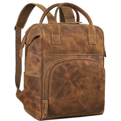 STILORD Premium Mochila Señora Cuero Grande Mochila Multifuncional De Piel Auténtica para Portátil De 15 15.3 Pulgadas Mochila Vintage con Muchos Compartimentos Color:Bergamo marrón STILORD Premium Mochila Señora Cuero Grande Mochila Multifuncional De Piel Auténtica para Portátil De 15 15.3 Pulgadas Mochila Vintage con Muchos Compartimentos Color:Bergamo marrón