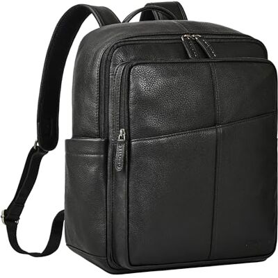 STILORD " Grande Mochila Hombre de Cuero Mochilas con Compartimento Portátil 15,6" Backpack para Oficina Universidad y Viajes con Correa Trolley Color:negro STILORD " Grande Mochila Hombre de Cuero Mochilas con Compartimento Portátil 15,6" Backpack para Oficina Universidad y Viajes con Correa Trolley Color:negro