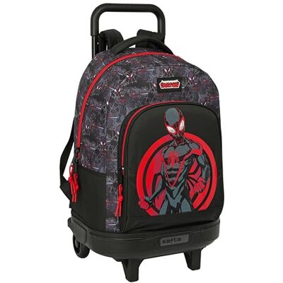 Safta MILES MORALES Mochila Grande con Ruedas, Compacta, Extraíble, Ideal para Niños de Diferentes Edades, Cómoda y Versátil, Calidad y Resistencia, 33x22x45 cm Safta MILES MORALES Mochila Grande con Ruedas, Compacta, Extraíble, Ideal para Niños de Diferentes Edades, Cómoda y Versátil, Calidad y Resistencia, 33x22x45 cm