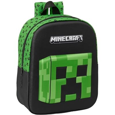 Safta MINECRAFT 3D Mochila de Guardería 3D, Adaptable a Carro, Fácil Limpieza, Ideal para Niños de Diferentes Edades, Cómoda y Versátil, Calidad y Resistencia, 22x10x27 cm Safta MINECRAFT 3D Mochila de Guardería 3D, Adaptable a Carro, Fácil Limpieza, Ideal para Niños de Diferentes Edades, Cómoda y Versátil, Calidad y Resistencia, 22x10x27 cm