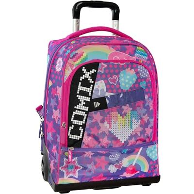 COMIX Ultra Bright, Mochila Escolar con Trolley Desmontable y Panel Led, Amplios Compartimentos, Ruedas Reemplazables, Tirantes Acolchados Ajustables, Base Preformada, 34 x 52H x 22 cm COMIX Ultra Bright, Mochila Escolar con Trolley Desmontable y Panel Led, Amplios Compartimentos, Ruedas Reemplazables, Tirantes Acolchados Ajustables, Base Preformada, 34 x 52H x 22 cm