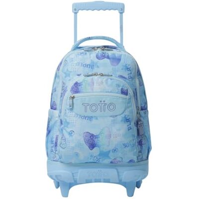 TOTTO Mochila Escolar con Ruedas, Modelo Renglones, Capacidad 26,21 Litros, Bolsillo para PC 14", Bolsillo Botella, Correas en S para Mayor Comodidad, Resistente, Estampado Polar TOTTO Mochila Escolar con Ruedas, Modelo Renglones, Capacidad 26,21 Litros, Bolsillo para PC 14", Bolsillo Botella, Correas en S para Mayor Comodidad, Resistente, Estampado Polar