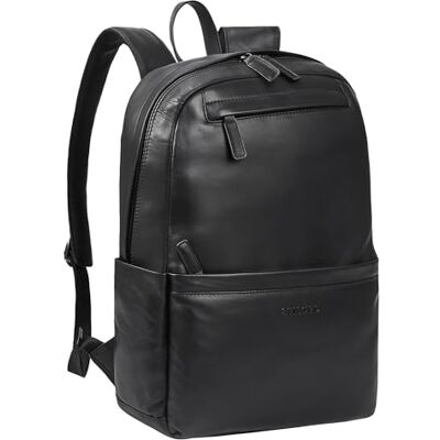STILORD Mochila Grande de Piel XL Mochila de Negocios Vintage Mochila para Portátil de 15,6 Pulgadas para Viajar con Soporte para Trolley Color:Negro STILORD Mochila Grande de Piel XL Mochila de Negocios Vintage Mochila para Portátil de 15,6 Pulgadas para Viajar con Soporte para Trolley Color:Negro