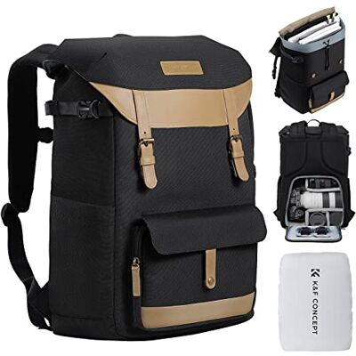 K&F CONCEPT Mochila para Cámara Profesional, Bolsa para Fotografía Impermeable, Mochila para Fotográfica Multifuncional 21L Compartimento de Gran Capacidad para Portátil DSLR de 15,6 Pulgadas, Negro K&F CONCEPT Mochila para Cámara Profesional, Bolsa para Fotografía Impermeable, Mochila para Fotográfica Multifuncional 21L Compartimento de Gran Capacidad para Portátil DSLR de 15,6 Pulgadas, Negro