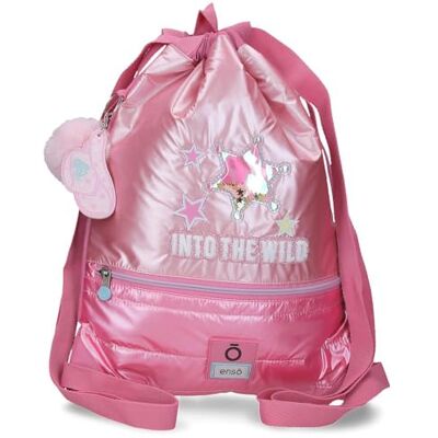 Enso Into The Wild Mochila Saco con Cremallera Rosa 35x46x1 cm Poliéster Enso Into The Wild Mochila Saco con Cremallera Rosa 35x46x1 cm Poliéster