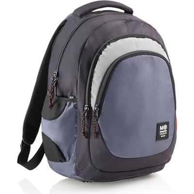 Miquelrius Mochila escolar triple compartimento, Doble cremallera, Poliéster reciclado, Asas regulables, Espalda acolchada, Tiradores metálicos, Mochila 30 litros, Colección Rider Blue Miquelrius Mochila escolar triple compartimento, Doble cremallera, Poliéster reciclado, Asas regulables, Espalda acolchada, Tiradores metálicos, Mochila 30 litros, Colección Rider Blue